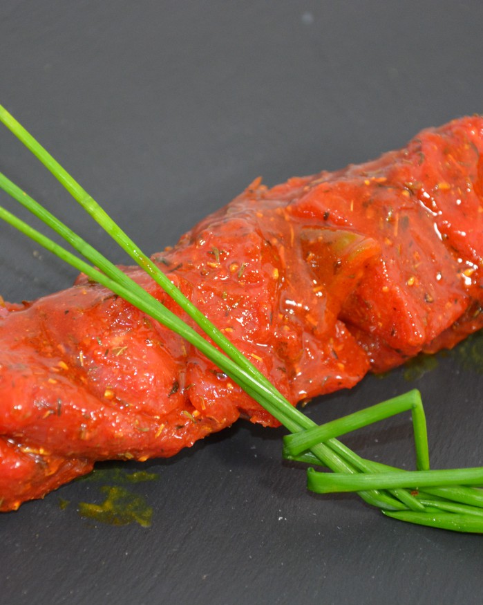 Brochette de boeuf mariné paprika