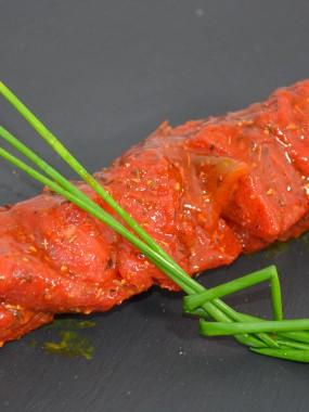 Brochette de boeuf mariné paprika