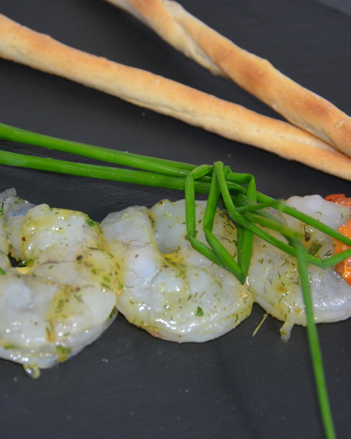 Brochette de scampi aux herbes de provence