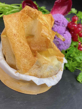 Croustillant de camembert aux pommes caramélisées